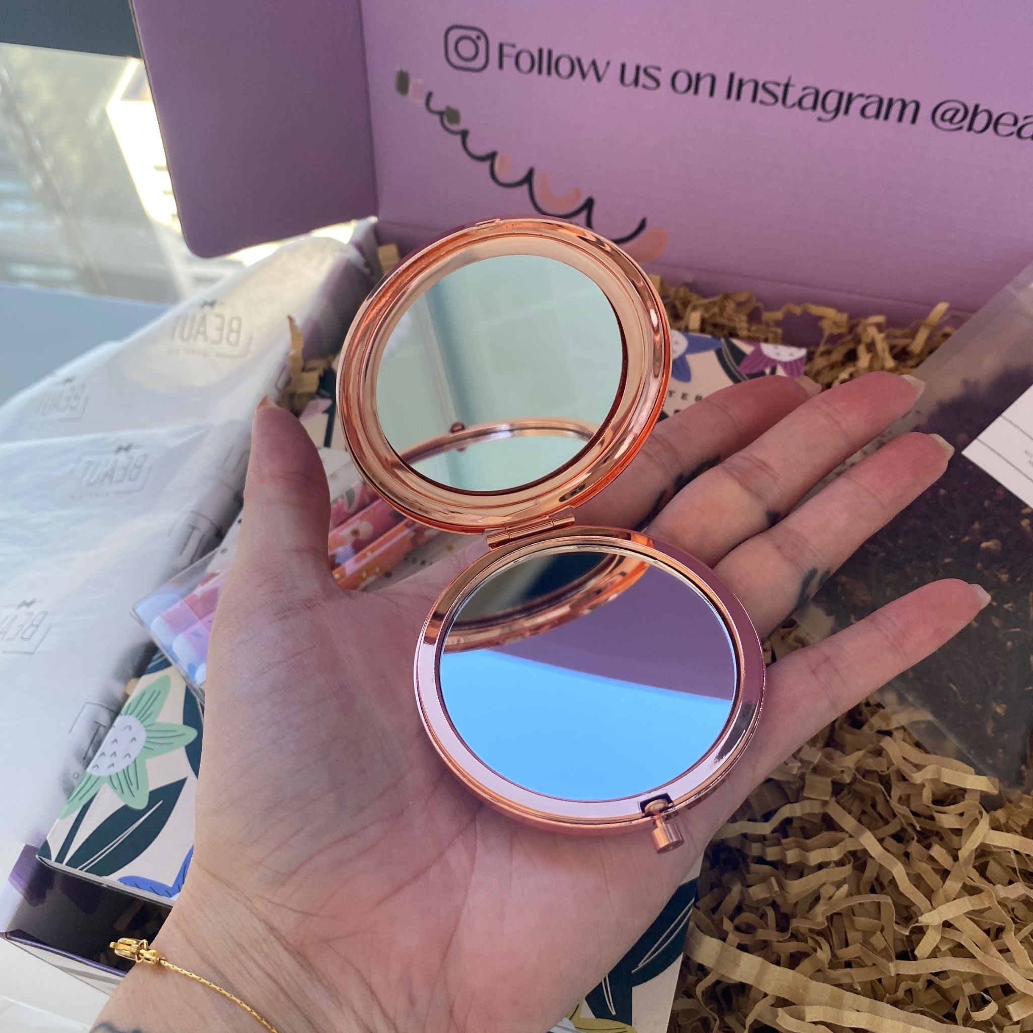 Rose Gold Compact Mirror