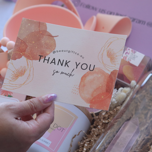 peach card that says thank you so much