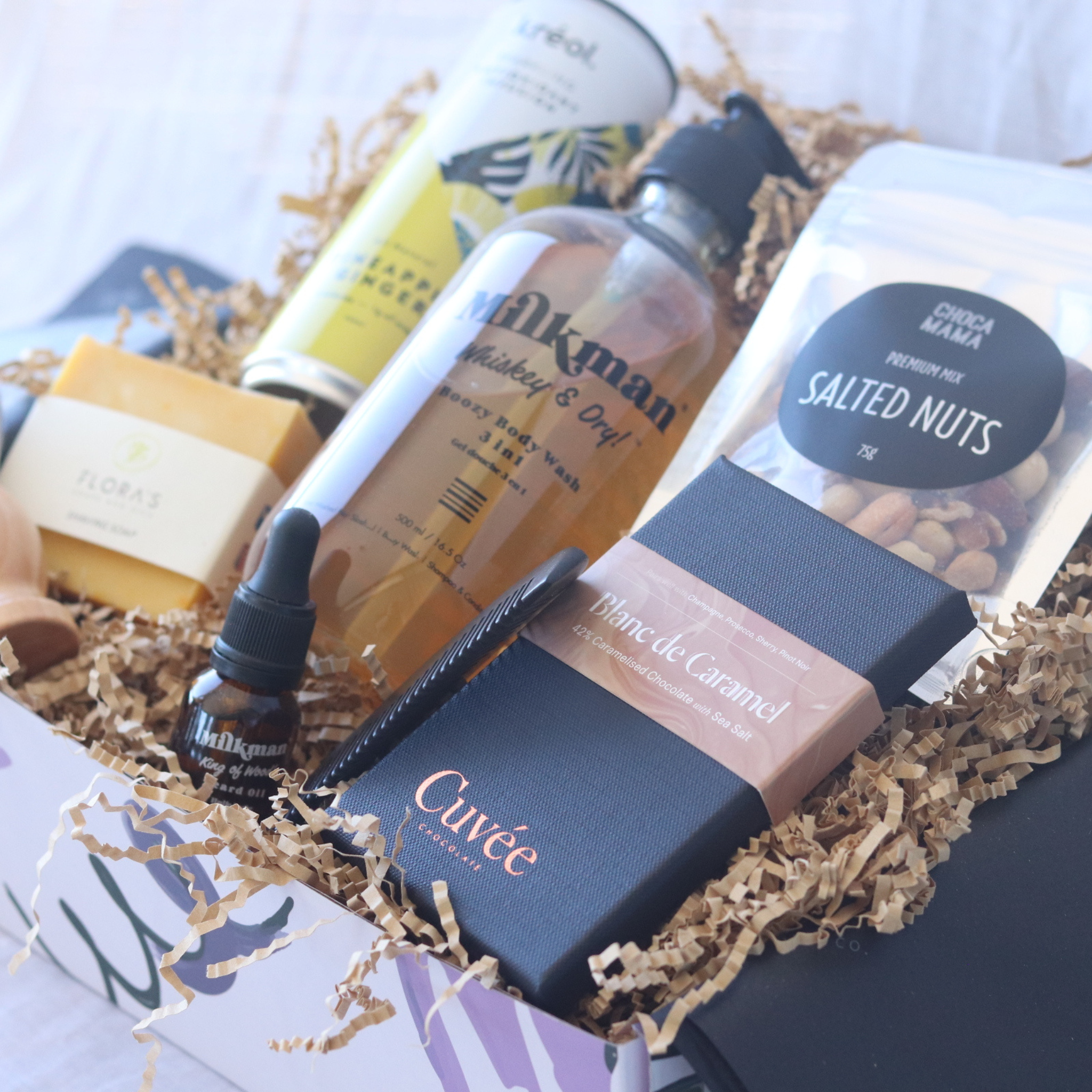 mens gift box made in sydney, pamper items and sweet treats