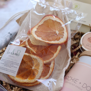 dehydrated orange slices in clear bag