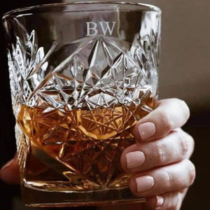 custom engraved whisky and wine glasses, with name or initials engraved, high quality glass