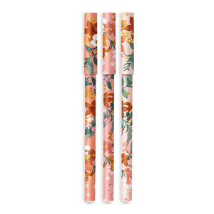 Fox & Fallow Ballpoint Pen Set peach colour with flowers