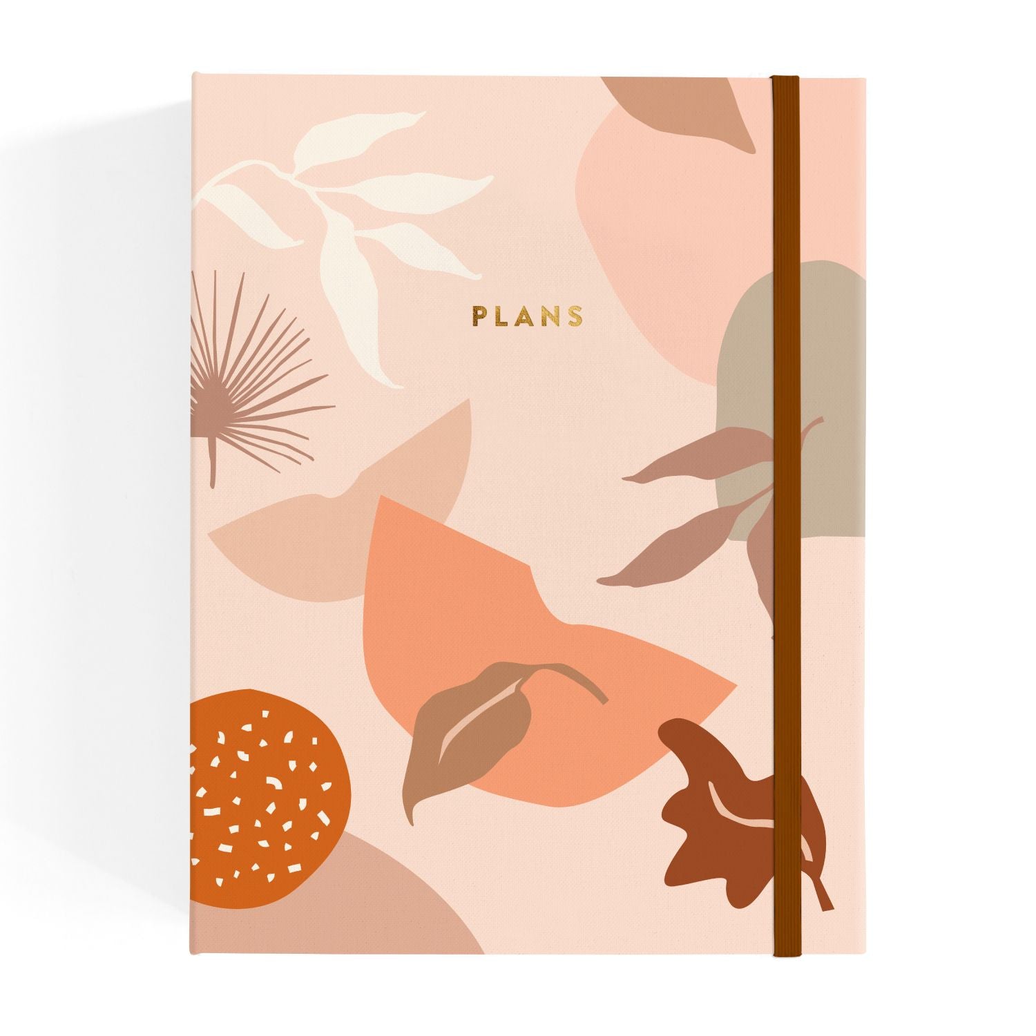 Fox & Fallow Side Hussle 2.0 Planner with a peach cover ad brown red purple green leaves on the cover