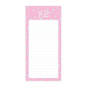Fox & Fallow To Do Skinny Note Pad pink boarder with palm trees