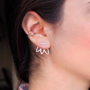 lotus style silver earrings 