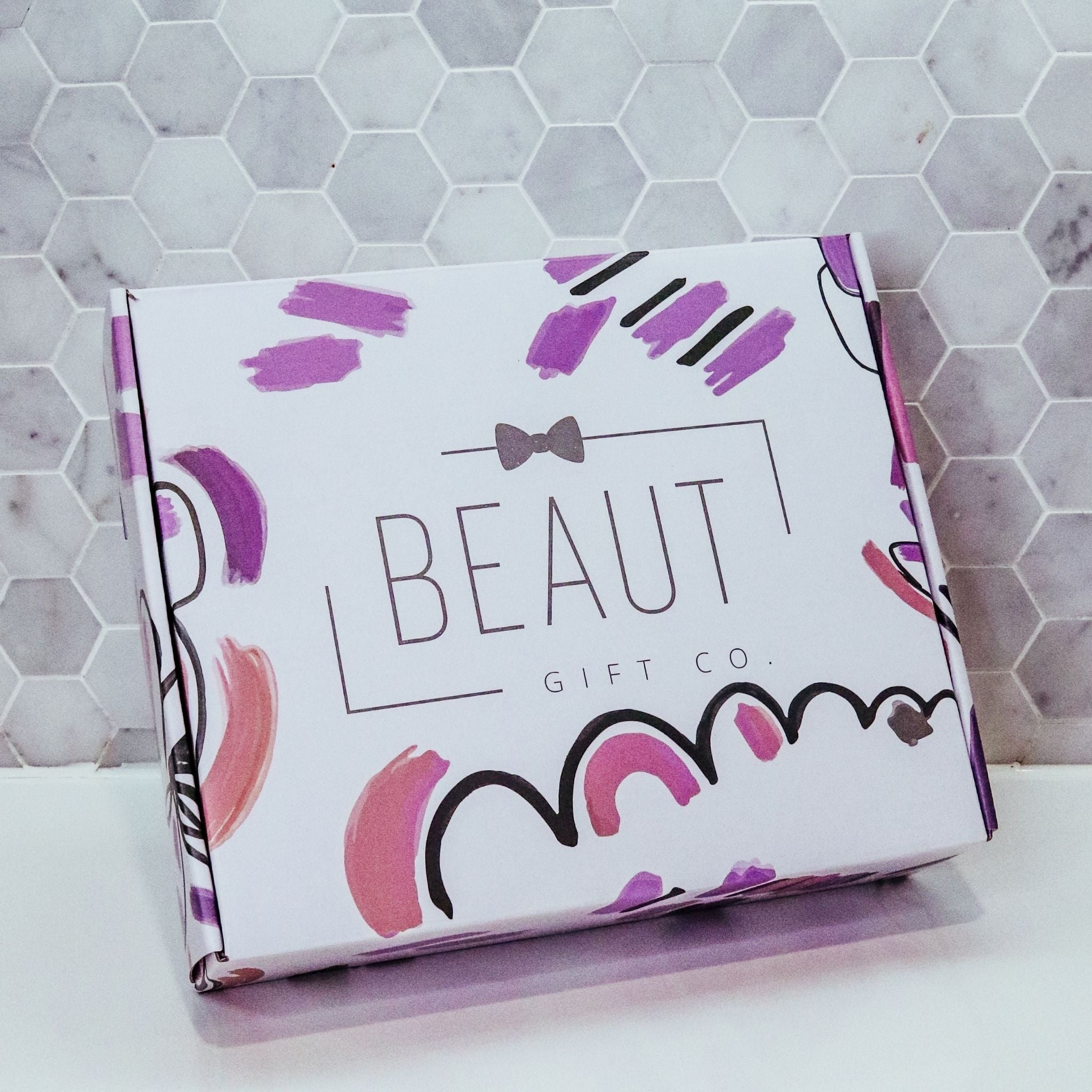 Custom Beaut Box filled with unique goodies, tailored to the recipient’s preferences. Supports local businesses and comes with a handwritten note