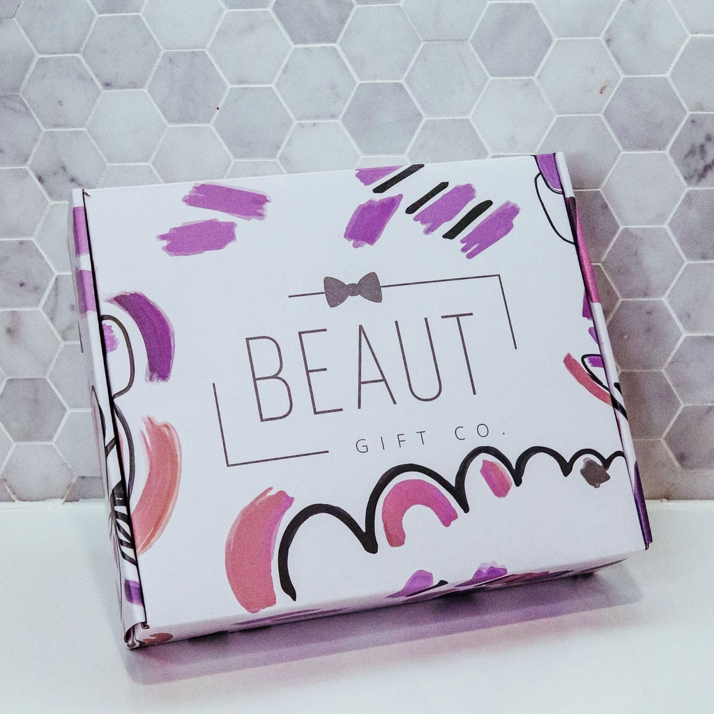 Custom Beaut Box filled with unique goodies, tailored to the recipient’s preferences. Supports local businesses and comes with a handwritten note