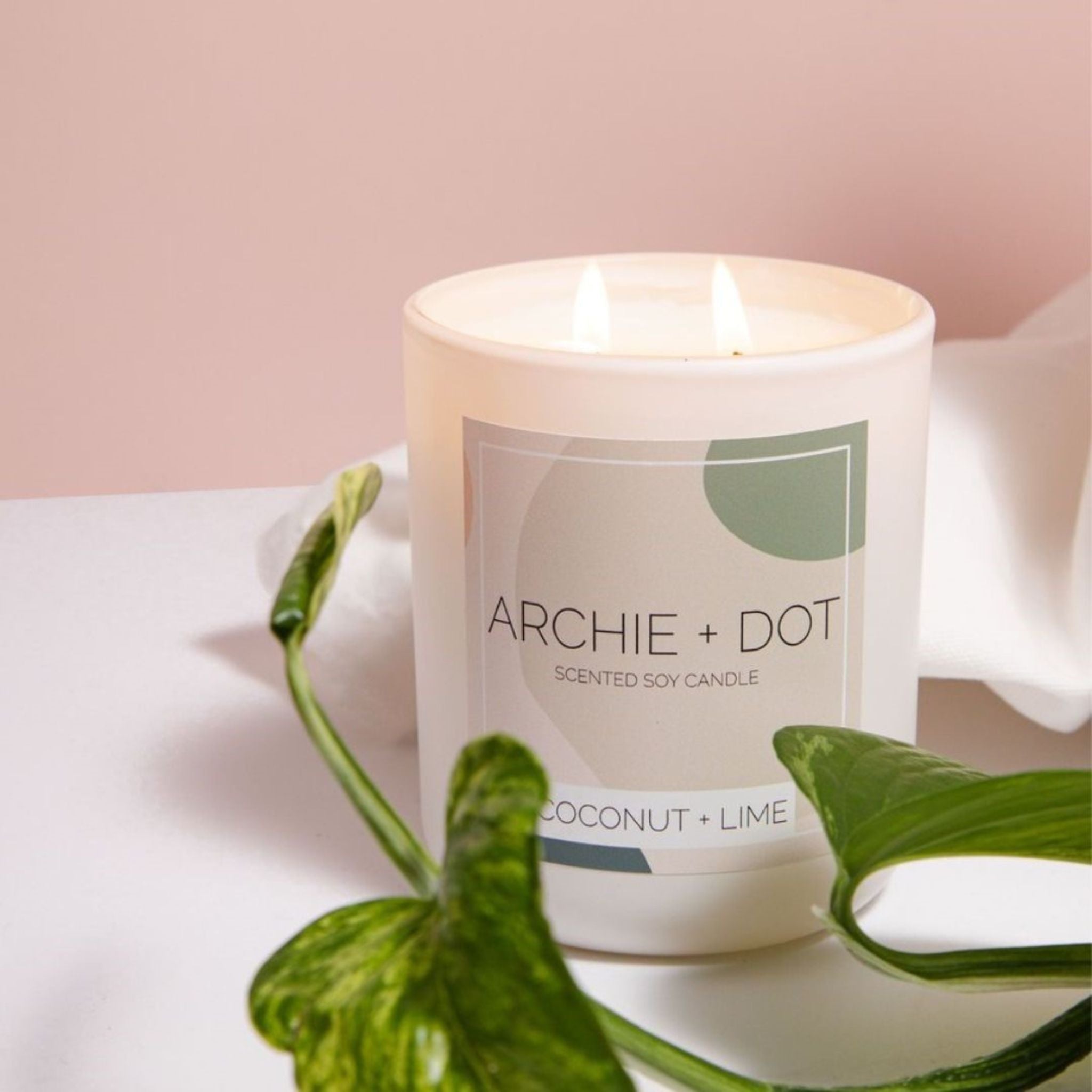 coconut and lime candle by archie and dot made in sydney