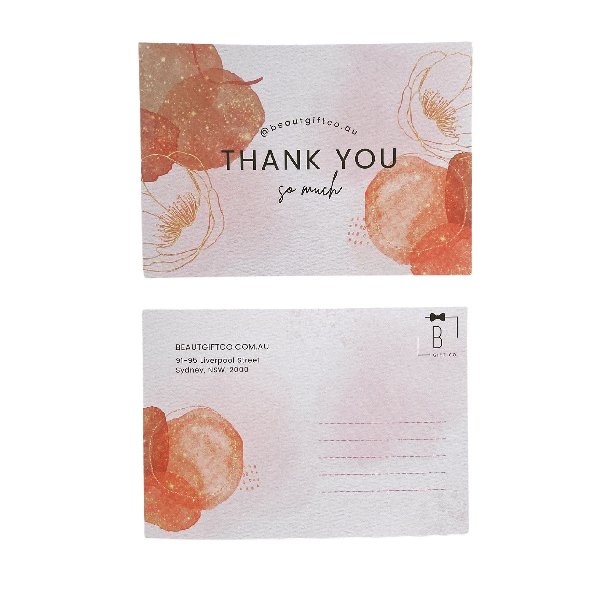 peach card that says thank you so much