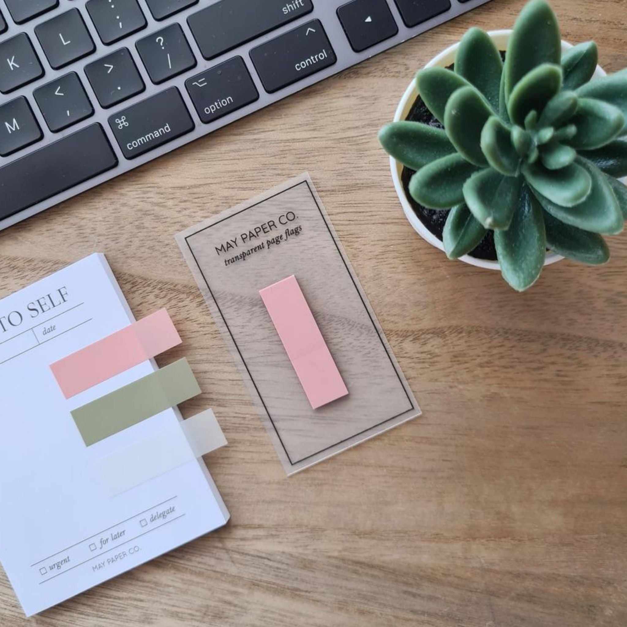 pink rose transparent sticky notes