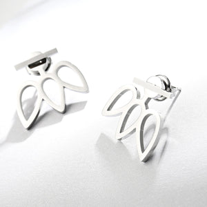 lotus style silver earrings 