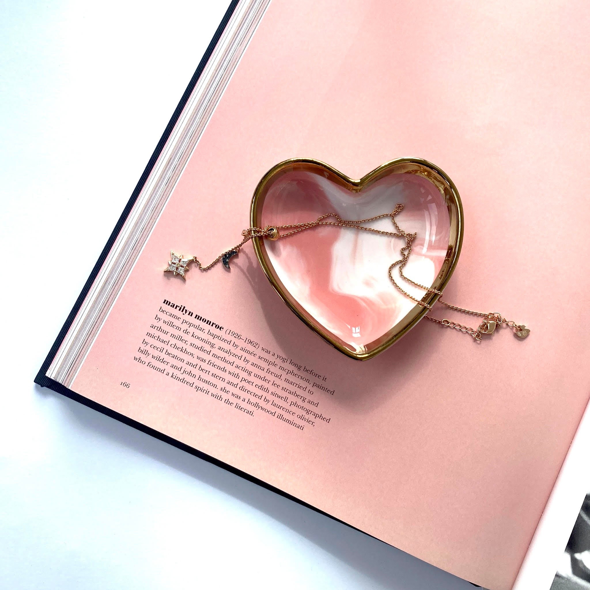 jewellery dish Australia, heart trinket dish. pink with gold trimming